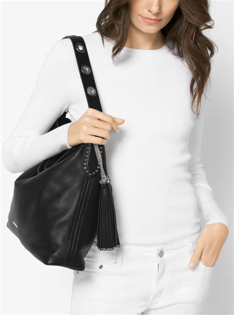 michael kors brooklyn black|michael kors brooklyn shoulder bag.